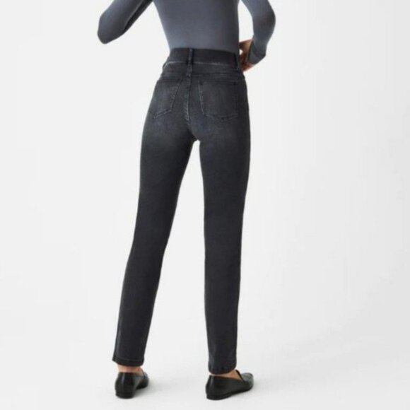 Spanx Straight Leg Jeans in Vintage Black, Size Small - Picture 1 of 8